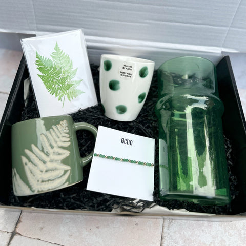 Luxury gift box in green tones