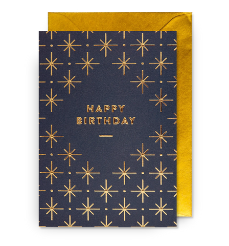 navy and cold birthday card