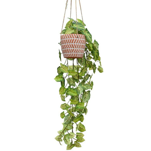 Hanging faux in pot