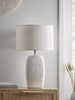 Crackle effect lamp with linen shade - Pre- order