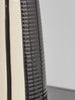 Monochrome striped lamp with linen shade  - Pre- order