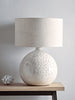 Cream textured linen lamp with linen shade  - Pre- order