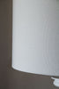 White turned wood style lamp linen shade  - Pre- order