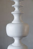 White turned wood style lamp linen shade  - Pre- order