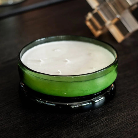 Handmade emerald green candle