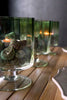 Green glass hurricane vase/ candle holder