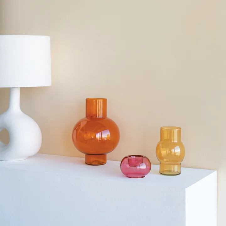 Urban nature orange ball glass vase