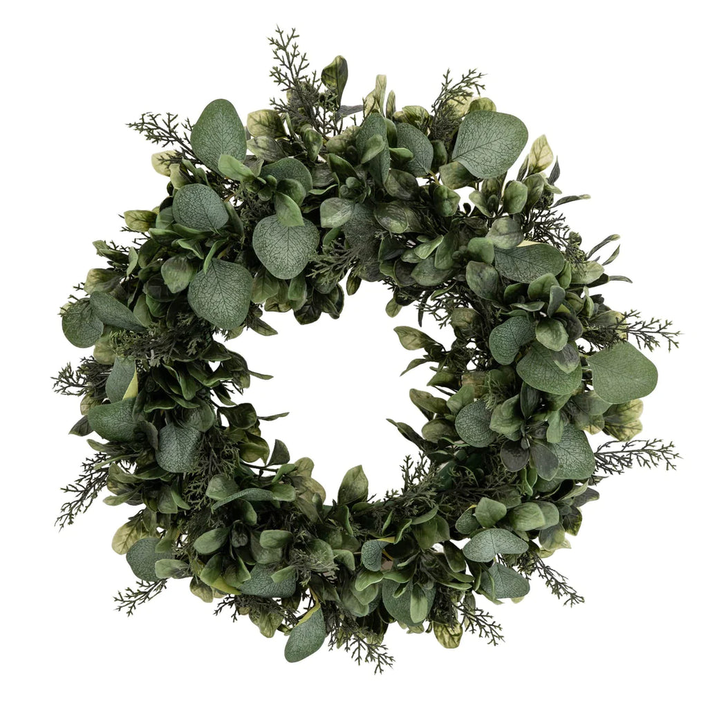 Faux eucalyptus wreath