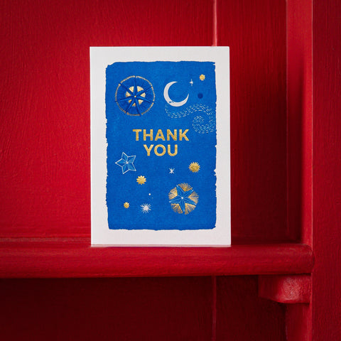 Thank you stars letterpress card