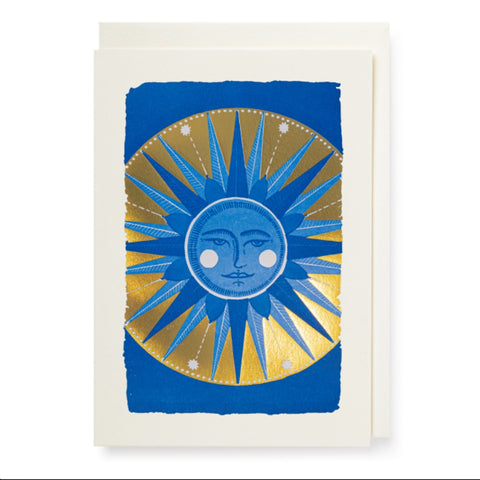 Golden sun letterpress card