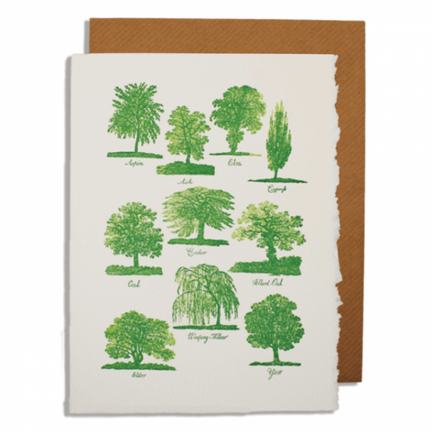 Letterpress trees card