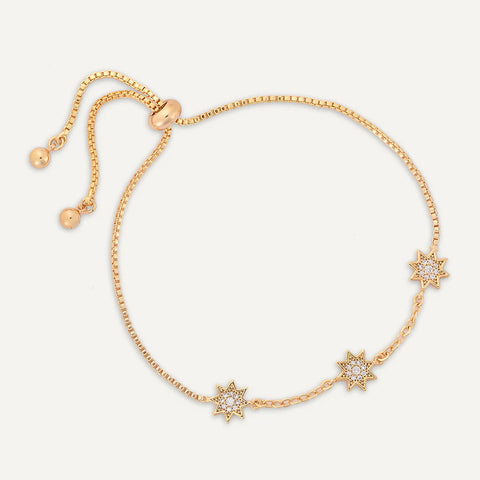 star drawstring clasp bracelet - gold