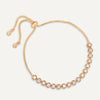 crystal geometric drawstring clasp bracelet - gold