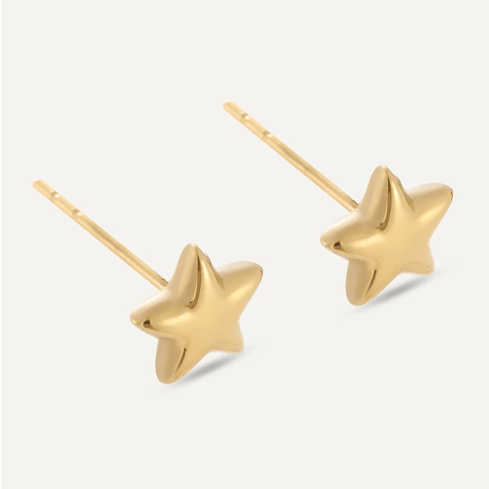 star stud earrings - gold