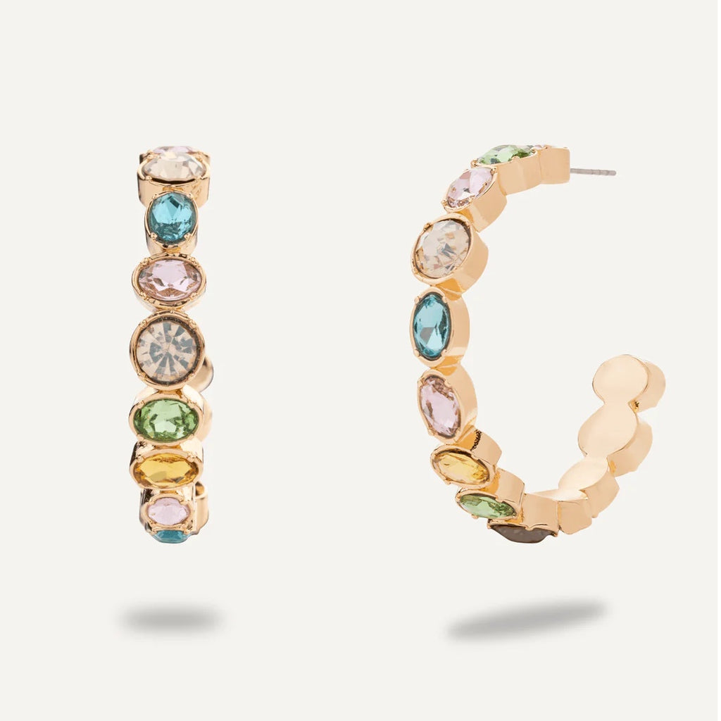multi coloured crystal earrings