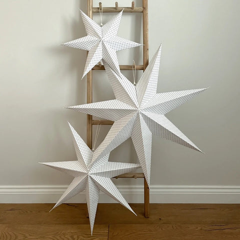 Monochrome paper stars - set of 3 - 2 designs to choose from