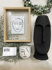 Wooden Floating frame with line face art