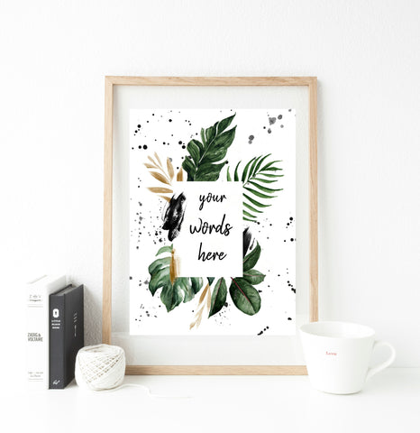 Personalised words botanical print - Any words!